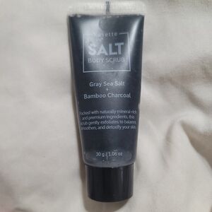KOSETTE Salt Body Scrub 1.06 oz. Grey Sea Salt + Bamboo Charcoal - New & Sealed.